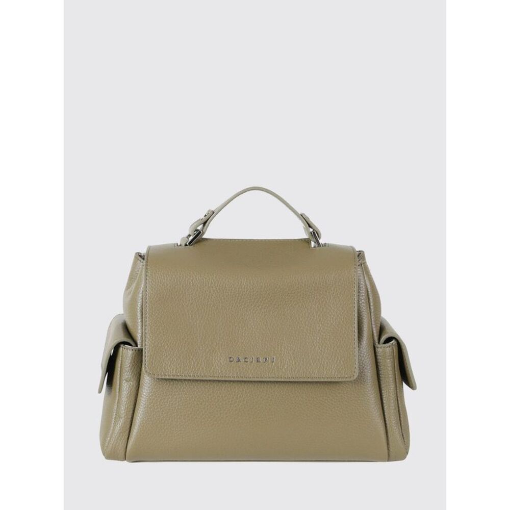 Orciani Sveva Grained Leather Handbag With Flap And Detachable Shoulder Strap